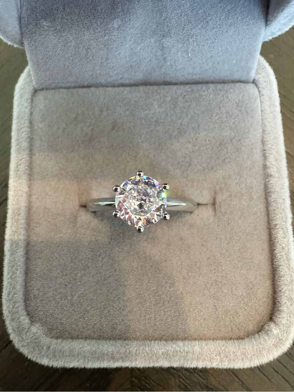 1.5 carat Moissanite Diamond on silver ring